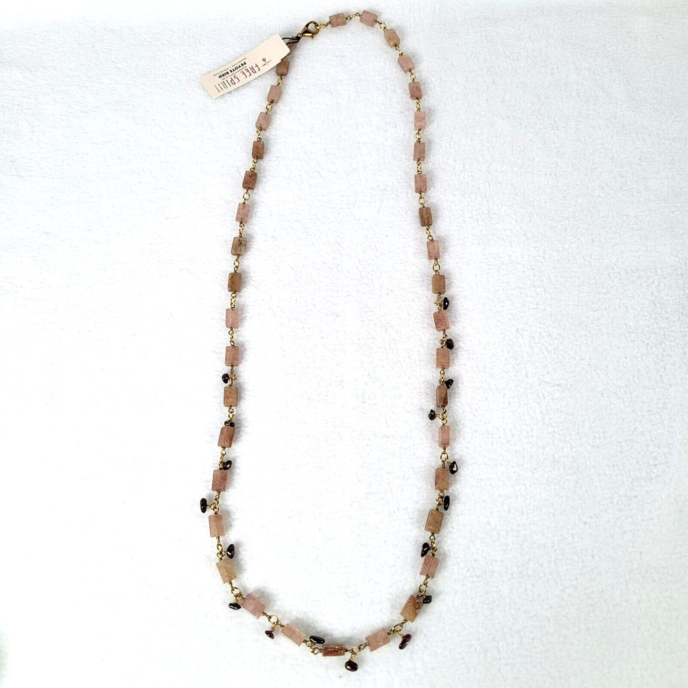 Peyote Bird Womens Beaded Necklace 29" Pink Art Boho Festival Minimalist Hippie
